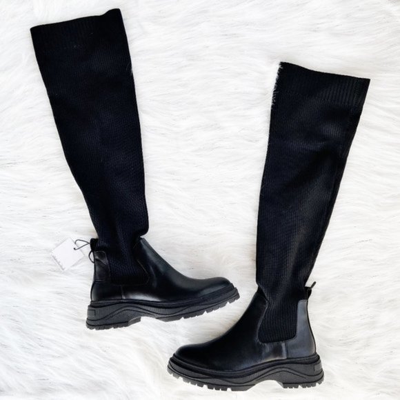 zara knee high sock boots